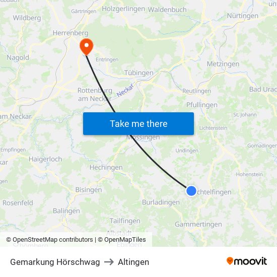 Gemarkung Hörschwag to Altingen map