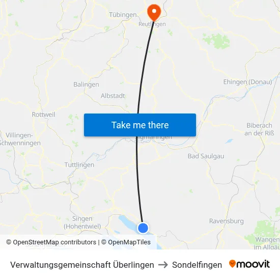 Verwaltungsgemeinschaft Überlingen to Sondelfingen map