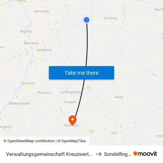 Verwaltungsgemeinschaft Kreuzwertheim to Sondelfingen map