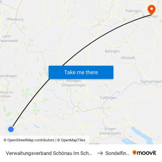 Verwaltungsverband Schönau Im Schwarzwald to Sondelfingen map