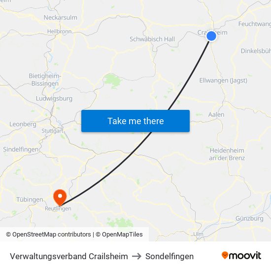 Verwaltungsverband Crailsheim to Sondelfingen map