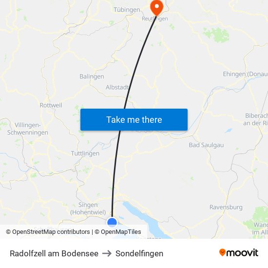 Radolfzell am Bodensee to Sondelfingen map