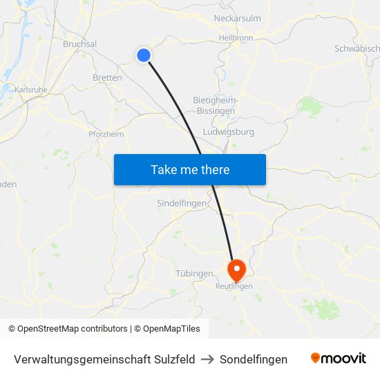 Verwaltungsgemeinschaft Sulzfeld to Sondelfingen map