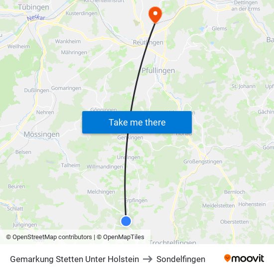 Gemarkung Stetten Unter Holstein to Sondelfingen map