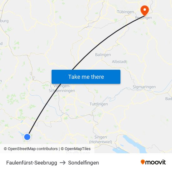 Faulenfürst-Seebrugg to Sondelfingen map