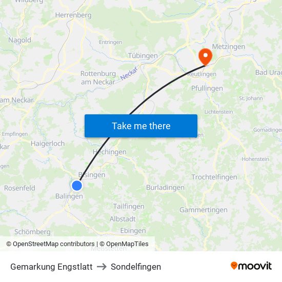 Gemarkung Engstlatt to Sondelfingen map