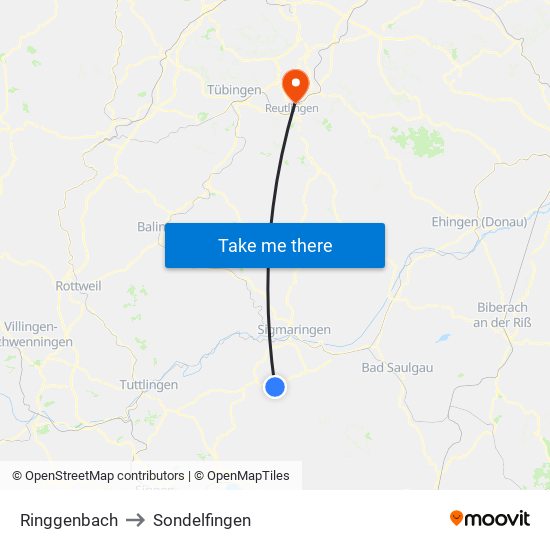 Ringgenbach to Sondelfingen map