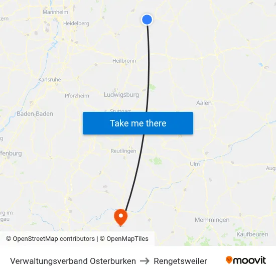 Verwaltungsverband Osterburken to Rengetsweiler map