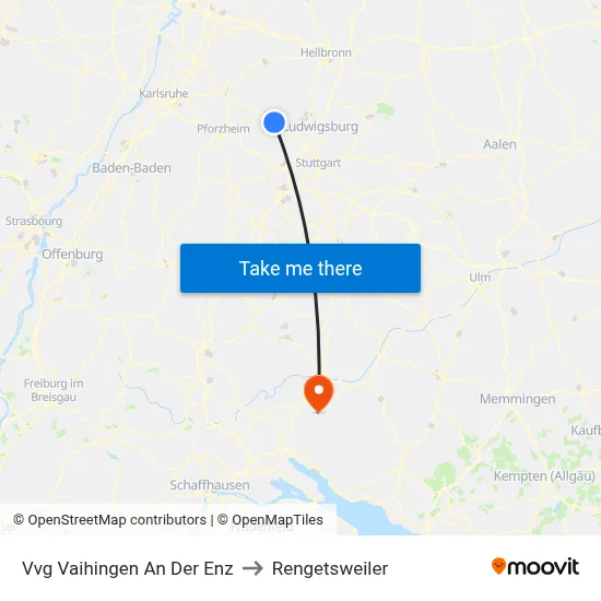Vvg Vaihingen An Der Enz to Rengetsweiler map