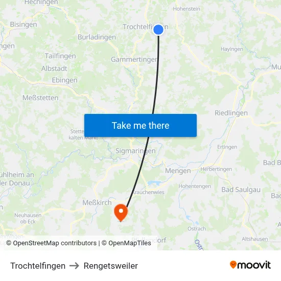Trochtelfingen to Rengetsweiler map