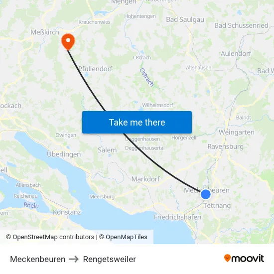 Meckenbeuren to Rengetsweiler map