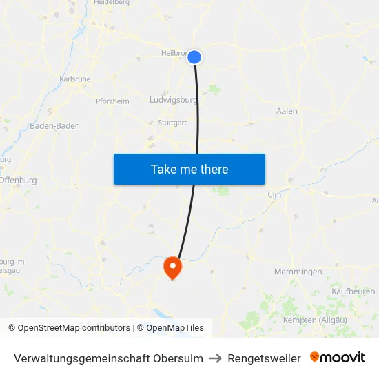 Verwaltungsgemeinschaft Obersulm to Rengetsweiler map