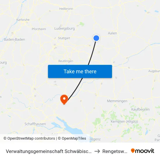 Verwaltungsgemeinschaft Schwäbisch Gmünd to Rengetsweiler map