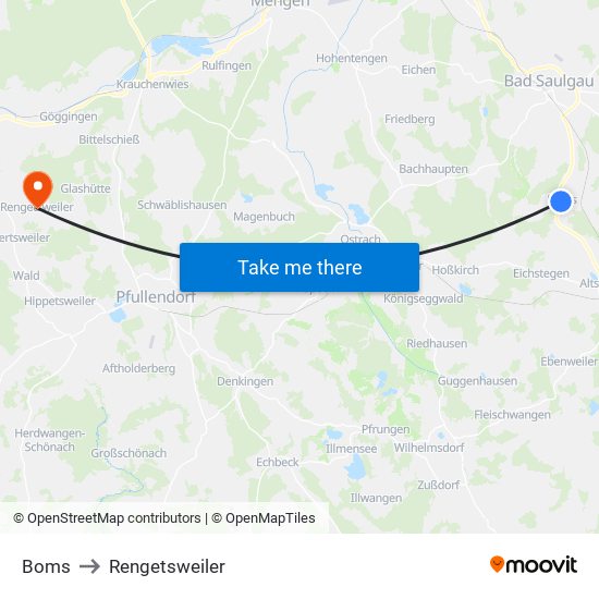Boms to Rengetsweiler map
