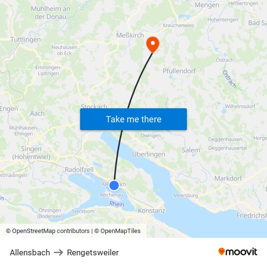 Allensbach to Rengetsweiler map