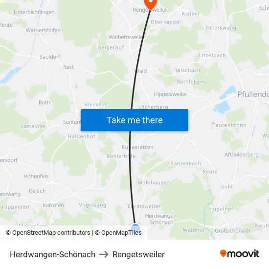 Herdwangen-Schönach to Rengetsweiler map