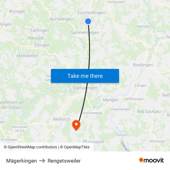 Mägerkingen to Rengetsweiler map