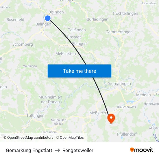 Gemarkung Engstlatt to Rengetsweiler map