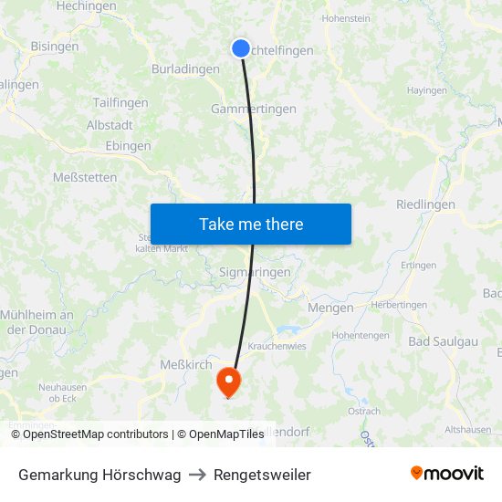 Gemarkung Hörschwag to Rengetsweiler map