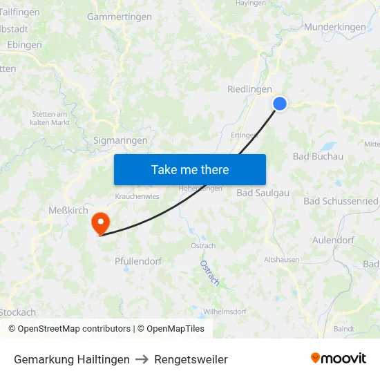 Gemarkung Hailtingen to Rengetsweiler map