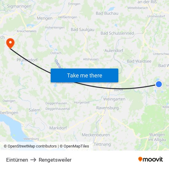 Eintürnen to Rengetsweiler map