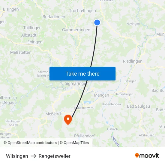 Wilsingen to Rengetsweiler map