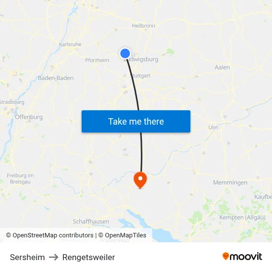Sersheim to Rengetsweiler map