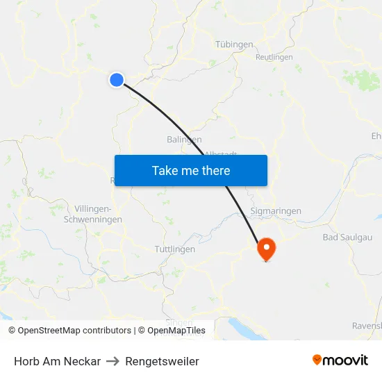 Horb Am Neckar to Rengetsweiler map