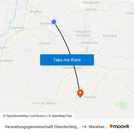 Verwaltungsgemeinschaft Oberderdingen to Wankheim map