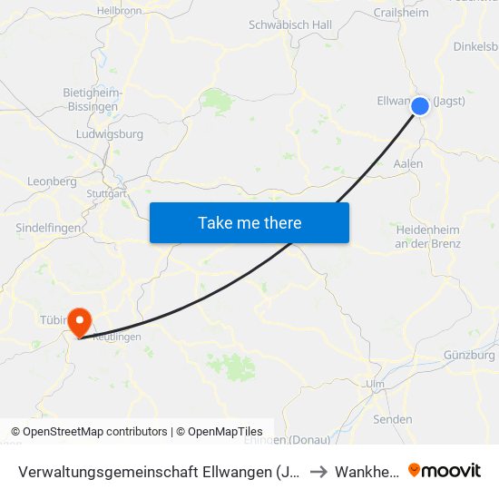 Verwaltungsgemeinschaft Ellwangen (Jagst) to Wankheim map