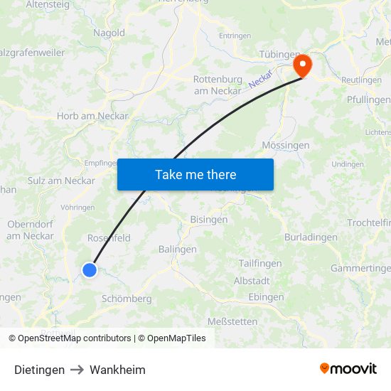 Dietingen to Wankheim map