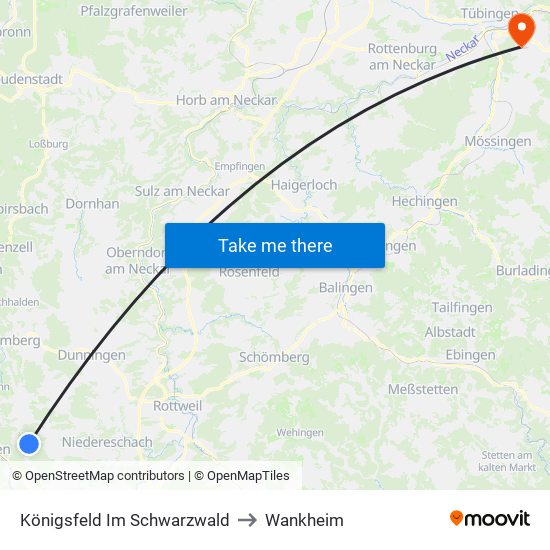 Königsfeld Im Schwarzwald to Wankheim map