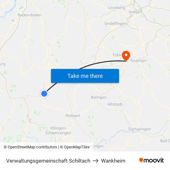 Verwaltungsgemeinschaft Schiltach to Wankheim map