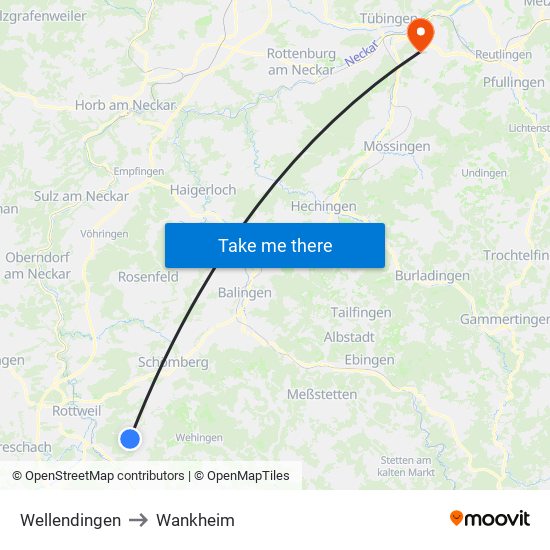 Wellendingen to Wankheim map