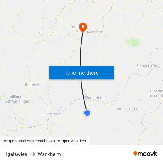 Igelswies to Wankheim map