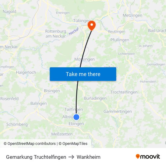 Gemarkung Truchtelfingen to Wankheim map