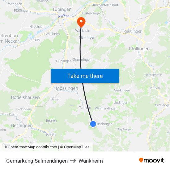 Gemarkung Salmendingen to Wankheim map