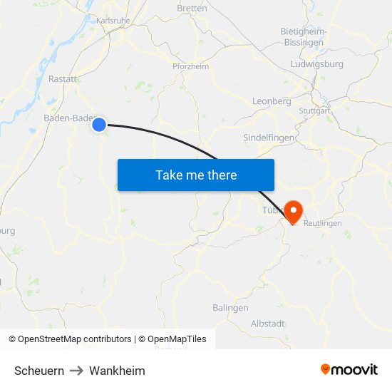 Scheuern to Wankheim map
