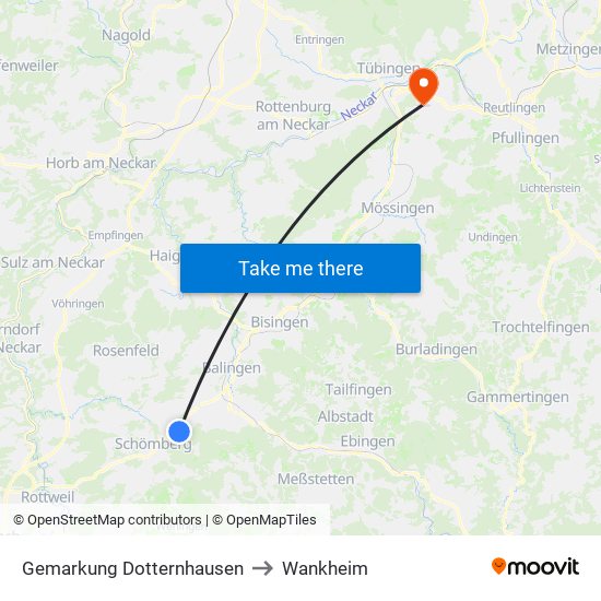 Gemarkung Dotternhausen to Wankheim map