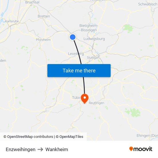 Enzweihingen to Wankheim map