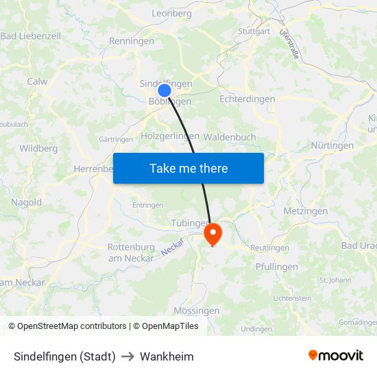 Sindelfingen (Stadt) to Wankheim map