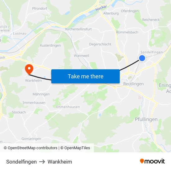 Sondelfingen to Wankheim map