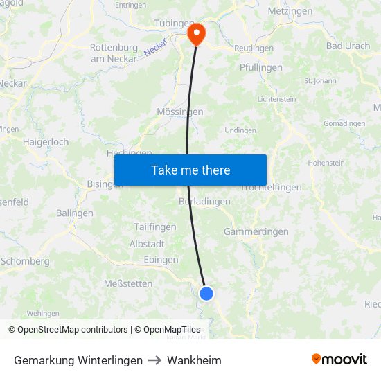 Gemarkung Winterlingen to Wankheim map