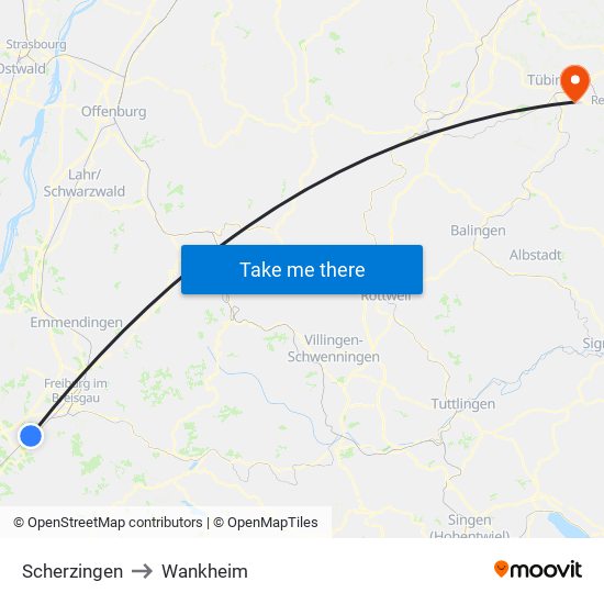 Scherzingen to Wankheim map