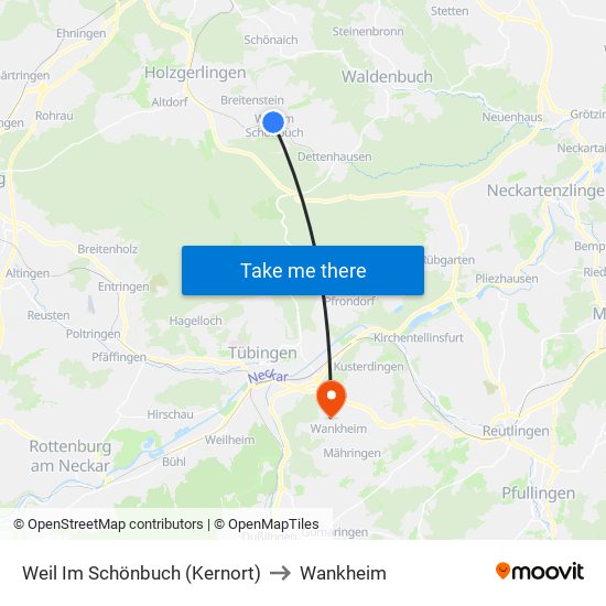 Weil Im Schönbuch (Kernort) to Wankheim map