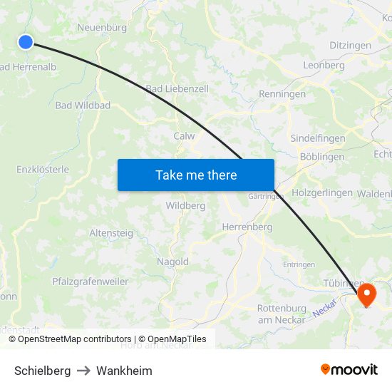 Schielberg to Wankheim map