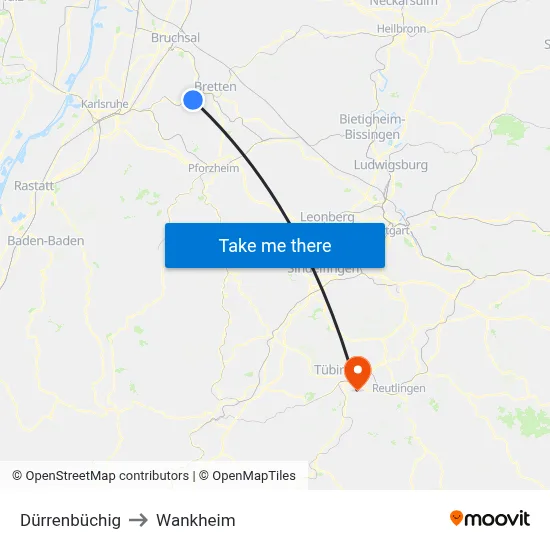 Dürrenbüchig to Wankheim map