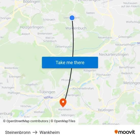 Steinenbronn to Wankheim map