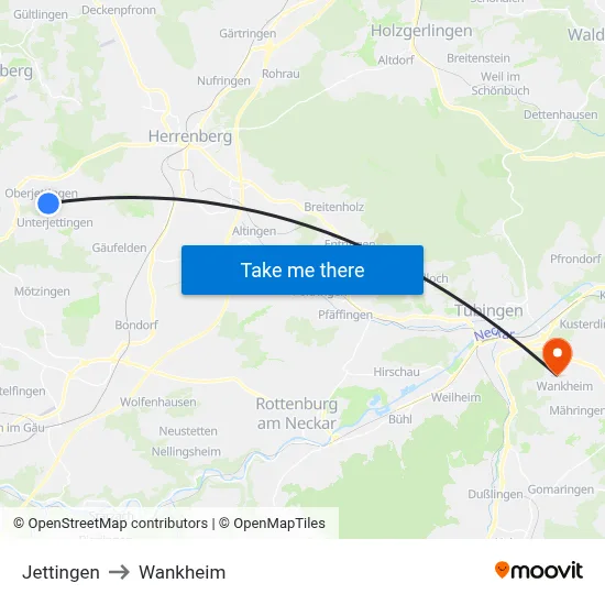 Jettingen to Wankheim map