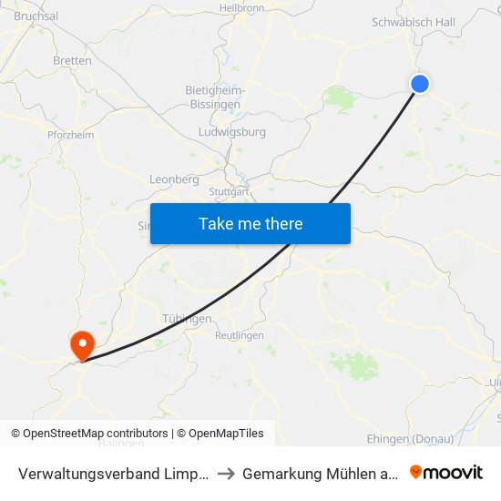 Verwaltungsverband Limpurger Land to Gemarkung Mühlen am Neckar map